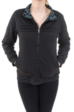 Blouson Zacka Mixte -Ethno Style Soldes blouson sweat avec zip reversible total print ou noir uni zacka 2
