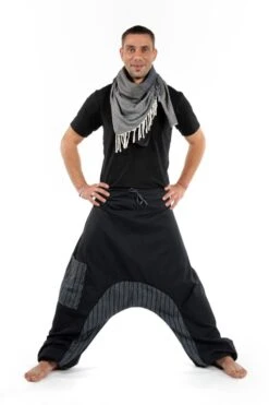 Cheche Basic -Ethno Style Soldes cheche foulard coton basic ethnic noir gris chine 4