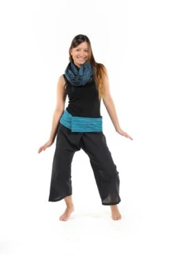 Cheche Latika 8 Cheche Latika -Ethno Style Soldes cheche foulard coton latika noir turquoise 3