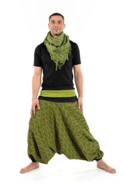 Cheche Noir -Ethno Style Soldes cheche foulard coton psychedelic square kaki noir 4