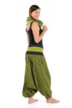 Cheche Noir -Ethno Style Soldes cheche foulard coton psychedelic square kaki noir 5