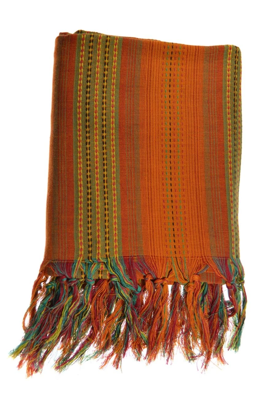 Ethno Style Soldes -Ethno Style Soldes cheche foulard ethnique multi degrade tisse orange vert 1