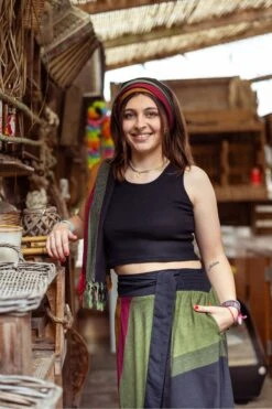 Cheche Rouge -Ethno Style Soldes cheche keffieh coton basic ethnic noir vert jaune rouge 3