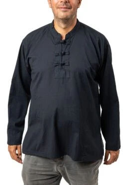 Chemise Mandala 6 Chemise Mandala -Ethno Style Soldes chemise noire homme col mao mandala 2