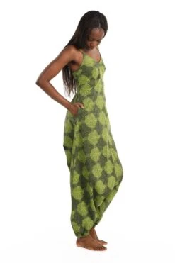 Combinaison Leger -Ethno Style Soldes combinaison sarwel femme psychedhelice kaki coton leger 5