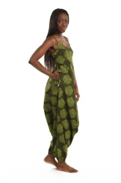 Combinaison Leger -Ethno Style Soldes combinaison sarwel femme psychedhelice kaki coton leger 6