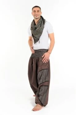 Foulard Roots -Ethno Style Soldes foulard keffieh coton roots connection marron bleu 2