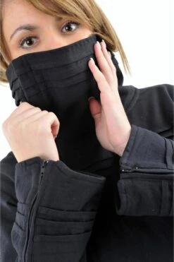 Veste Col -Ethno Style Soldes fz0860 veste zip diago doublee polaire grand col et 3 petites b 2