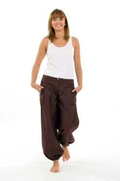 Pantalon Herza -Ethno Style Soldes fz1441a pantalon ethnique marron chocolat herza 3