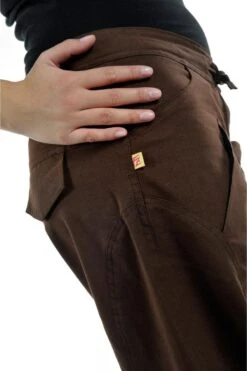 Pantalon Uni -Ethno Style Soldes fz906bis pantalon hybride marron uni 2
