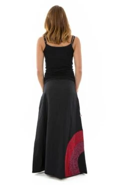 Jupe Hiver -Ethno Style Soldes jupe longue psychedelic nepali dream noir rouge hiver 2