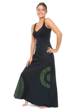 Jupe Psychedelique -Ethno Style Soldes jupe longue romantique psychedelique green heroine coton epais 2