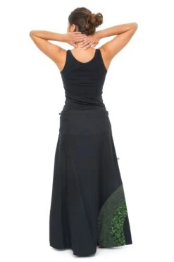 Jupe Psychedelique -Ethno Style Soldes jupe longue romantique psychedelique green heroine coton epais 3