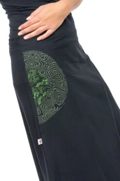 Jupe Psychedelique -Ethno Style Soldes jupe longue romantique psychedelique green heroine coton epais 5