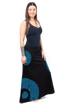 Jupe Psychedelique -Ethno Style Soldes jupe longue romantique psychedelique green heroine coton epais 6