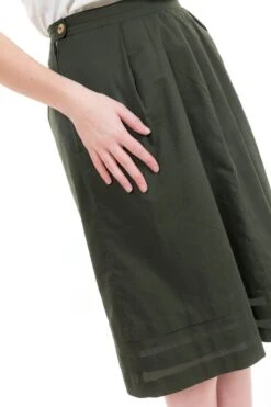 Jupe Leana -Ethno Style Soldes jupe midi retro kaki leana 3