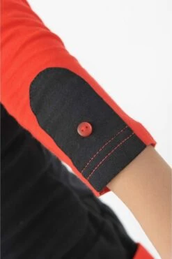 T Rouge Mixte -Ethno Style Soldes kid1110 t shirt enfant coton bio manches longues noir et rouge 2