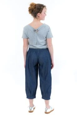 Pantacourt Denim -Ethno Style Soldes pantacourt bouffant femme jean denim 2