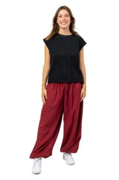 Pantalon Shanti Mixte -Ethno Style Soldes pantalon bordeaux large elastique shanti 2