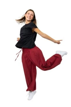 Pantalon Shanti Mixte -Ethno Style Soldes pantalon bordeaux large elastique shanti 5