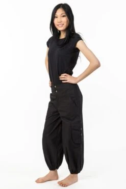 Pantalon Suwal 8 Pantalon Suwal -Ethno Style Soldes pantalon bouffant aladin baggy baroudeuse noir uni suwal 3