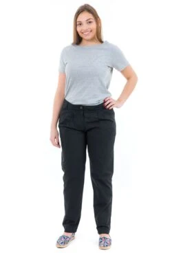 Pantalon Noir -Ethno Style Soldes pantalon coupe droite basique noir 2