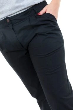 Pantalon Noir -Ethno Style Soldes pantalon coupe droite basique noir 4