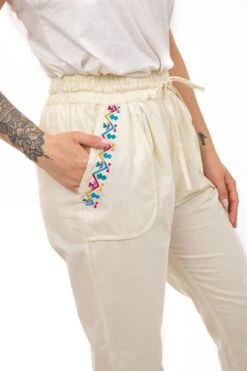Pantalon Ethniques -Ethno Style Soldes pantalon droit femme broderies ethniques 3
