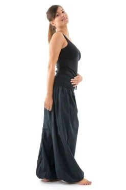 Pantalon Mia Mixte -Ethno Style Soldes pantalon elastique bouffant femme noir uni mia 4
