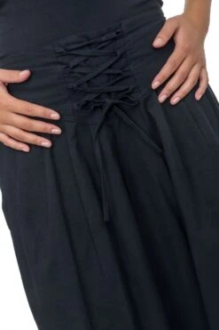 Pantalon Bliza -Ethno Style Soldes pantalon ethnic ceinture corset noir bliza 3