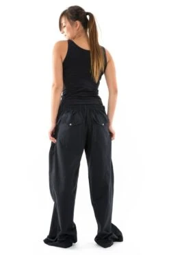 Pantalon Uni Mixte -Ethno Style Soldes pantalon femme homme hiver zen chic noir uni 3