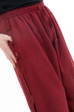 Pantalon Japonais Mixte -Ethno Style Soldes pantalon japonais large relax mixte bordeaux 4