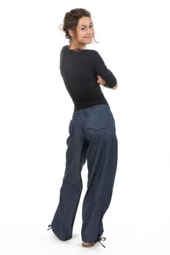 Pantalon Lina -Ethno Style Soldes pantalon jean denim hybride street chic lina 3