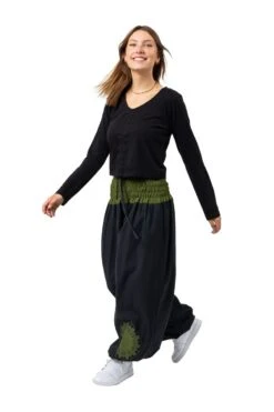 Pantalon Forest Mixte -Ethno Style Soldes pantalon sarouel bouffant mixte kaki forest zen 5