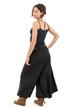 Pantalon Noire -Ethno Style Soldes pantalon sarouel femme style jupe noire 2