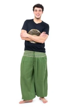 Pantalon Pakho Mixte -Ethno Style Soldes pantalon sarouel grande taille mixte army green pakho 2