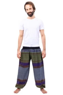 Pantalon Indian Mixte -Ethno Style Soldes pantalon sarouel indian chic sari kaki 2