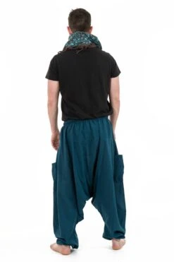 Pantalon Zen Mixte -Ethno Style Soldes pantalon sarwal zen nepal homme femme coton leger bleu petrole 4