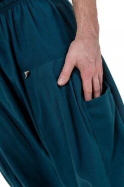 Pantalon Zen Mixte -Ethno Style Soldes pantalon sarwal zen nepal homme femme coton leger bleu petrole 5