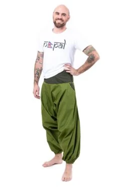 Pantalon Nadehu Mixte -Ethno Style Soldes pantalon sarwel mixte ethnique kaki imprime retro nadehu 2