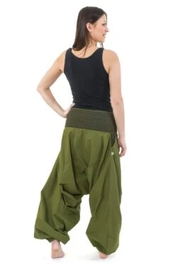 Pantalon Nadehu Mixte -Ethno Style Soldes pantalon sarwel mixte ethnique kaki imprime retro nadehu 4