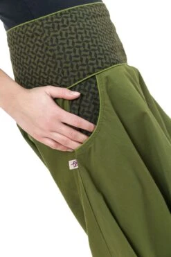 Pantalon Nadehu Mixte -Ethno Style Soldes pantalon sarwel mixte ethnique kaki imprime retro nadehu 5