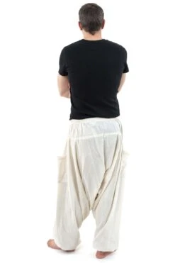Pantalon Tara Mixte -Ethno Style Soldes pantalon sarwel nepal zen homme femme coton leger creme tara 2