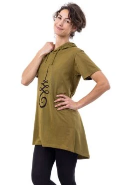 Robe-tunique Unalome -Ethno Style Soldes robe tunique asymetrique a capuche unalome 2