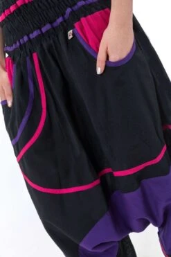 Saroual Neon 6 Saroual Neon -Ethno Style Soldes saroual femme elastique grande taille neon noir rose violet 2