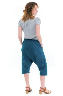 Sarouel Petrole -Ethno Style Soldes sarouel bermuda cargo mixte petrole 2