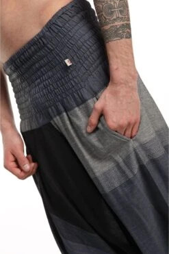 Sarouel Chiné Mixte -Ethno Style Soldes sarouel elastique basic ethnic noir gris chine 3