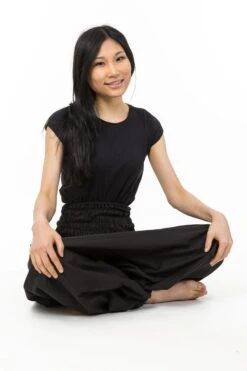 Sarouel Noir Mixte 9 Sarouel Noir Mixte -Ethno Style Soldes sarouel ethnique grande taille mixte coton doux noir 3