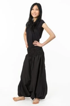 Sarouel Noir Mixte 10 Sarouel Noir Mixte -Ethno Style Soldes sarouel ethnique grande taille mixte coton doux noir 4