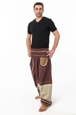 Sarouel Chocolat Mixte 8 Sarouel Chocolat Mixte -Ethno Style Soldes sarouel homme femme elastique grande taille brownie chocolat 3